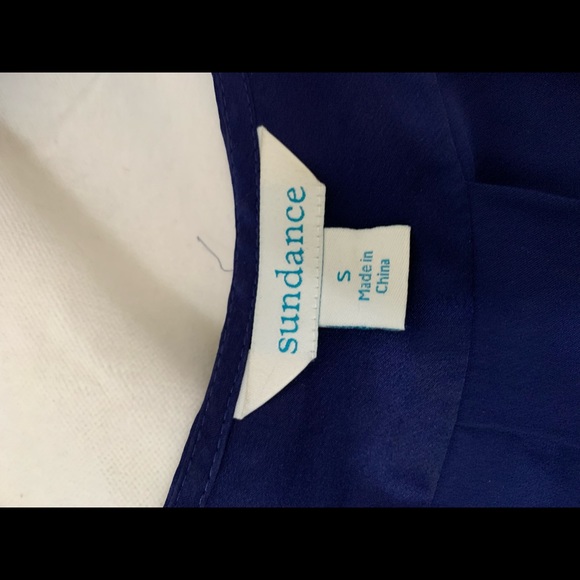 Sundance Blended Paths Navy Silk Velvet Faux Wrap Blouse - Picture 9 of 9